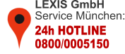 LEXIS GmbHService München: 24h HOTLINE 0800/0005150