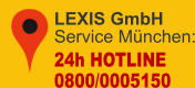LEXIS GmbHService München: 24h HOTLINE 0800/0005150
